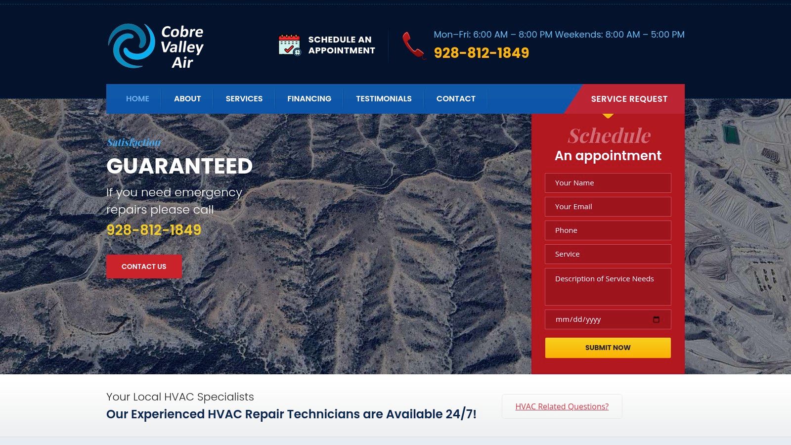 Screenshot from https://cobrevalleyair.com