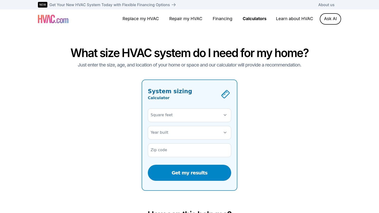 HVAC.com – HVAC Load Calculator